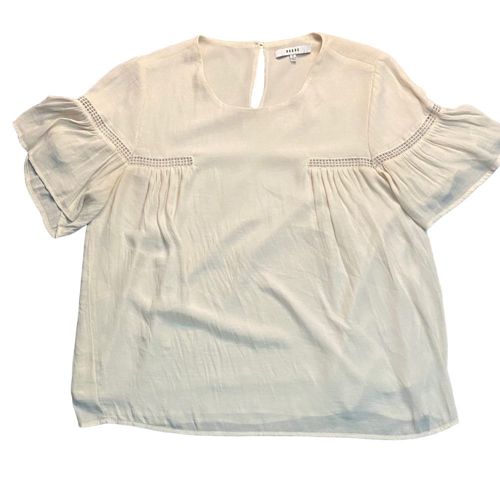🎁Ro & De Cream Blouse with Crochet Detail